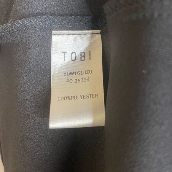 TOBI Women's Black Long Sleeve V-Neck Dress Size S Elegant Short - Picture 6 of 7